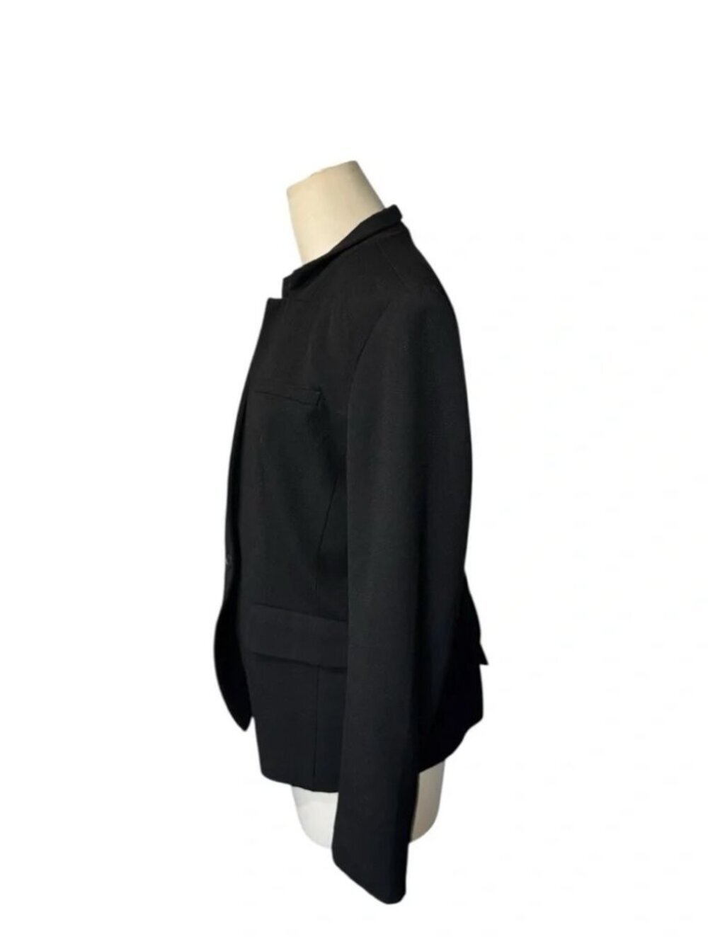LOFT - Black Open-Front Blazer Jacket Size 8 | Classic Tailored Career Workwear - Picture 4 of 8